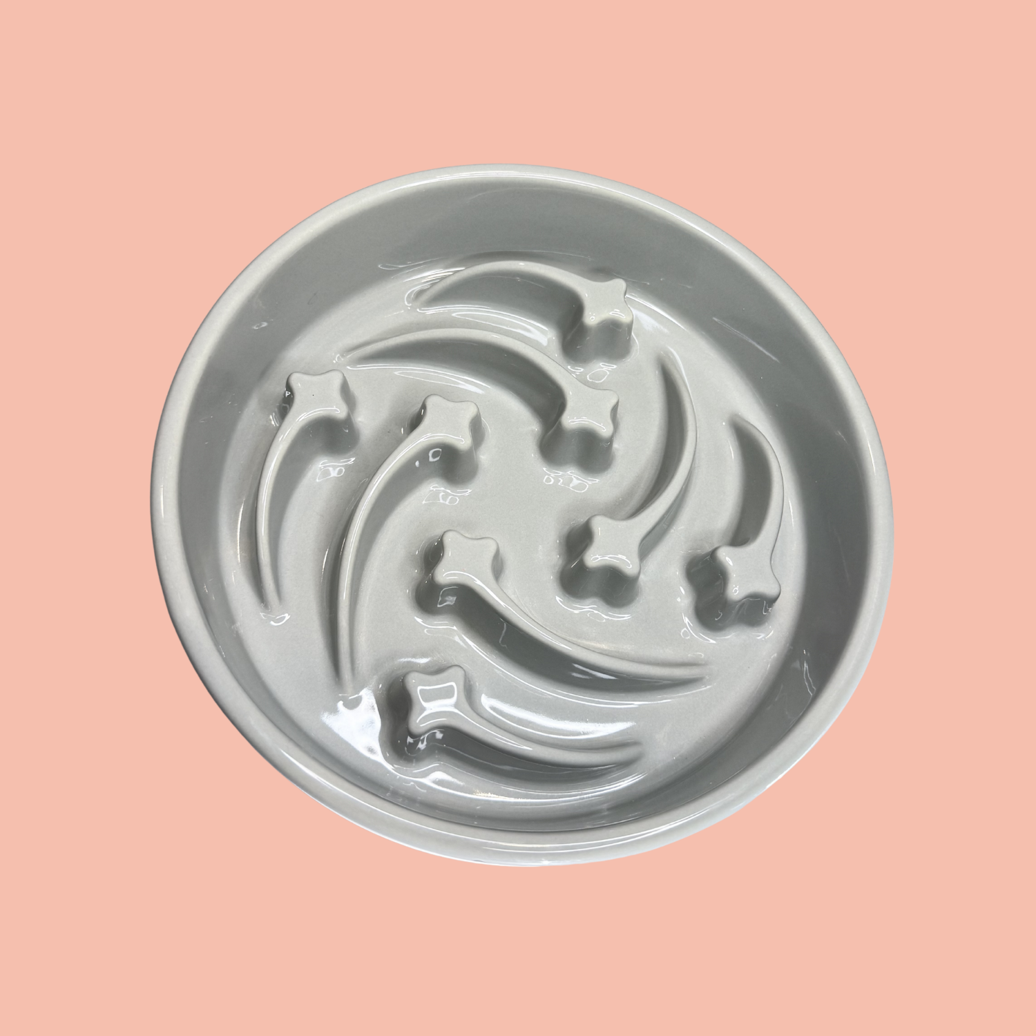 Spoiled Paws Shooting Star Slow Feeder Bowl（Gray）