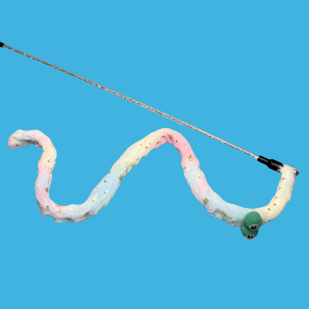 Wiggly Worm Cat Wand Toy (Pastel)
