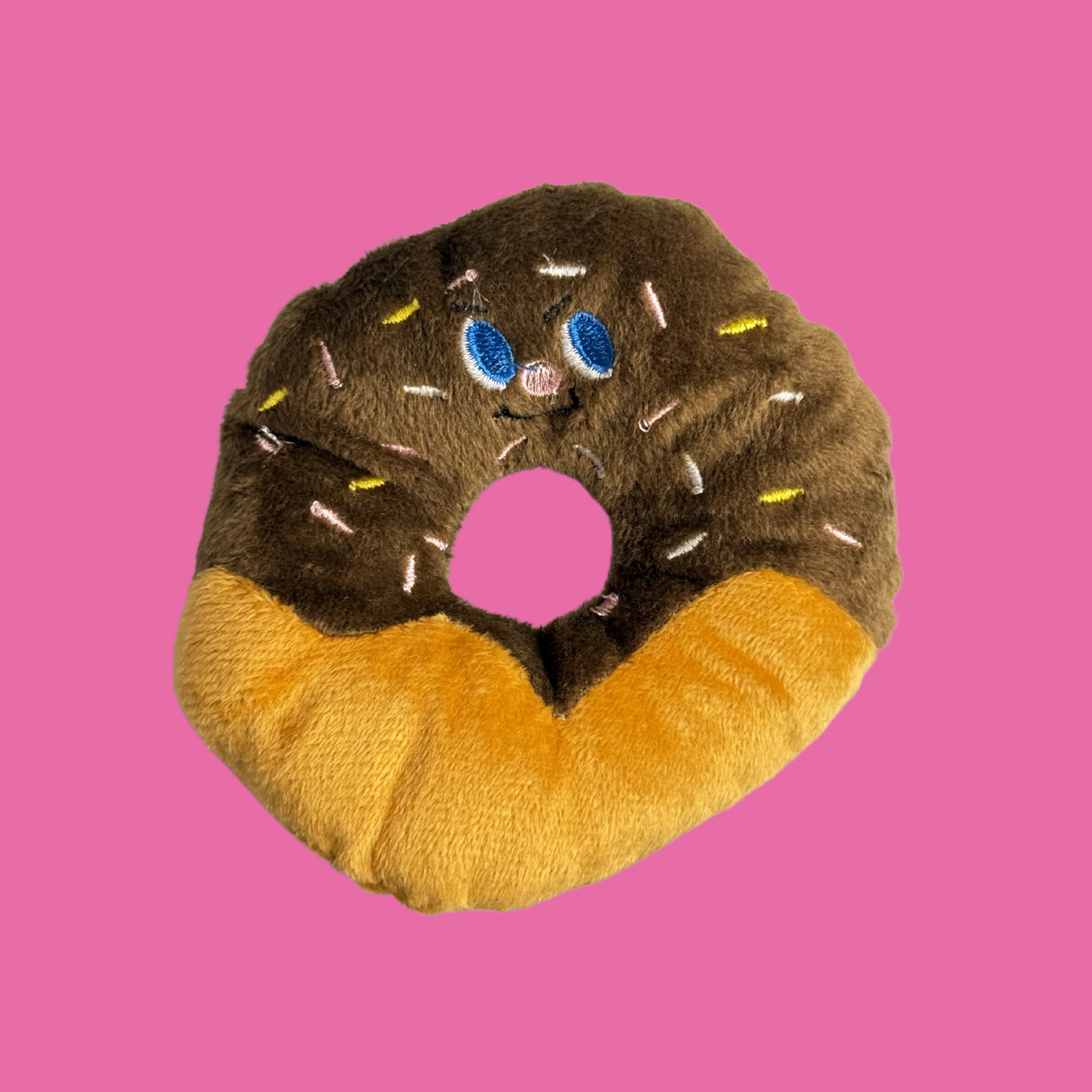 Chocolate Donut Plush Squeaky Toy
