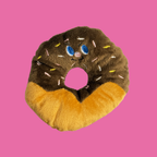 Chocolate Donut Plush Squeaky Toy