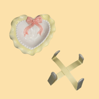 Yellow Heart Ceramic Pet Bowl with Stand