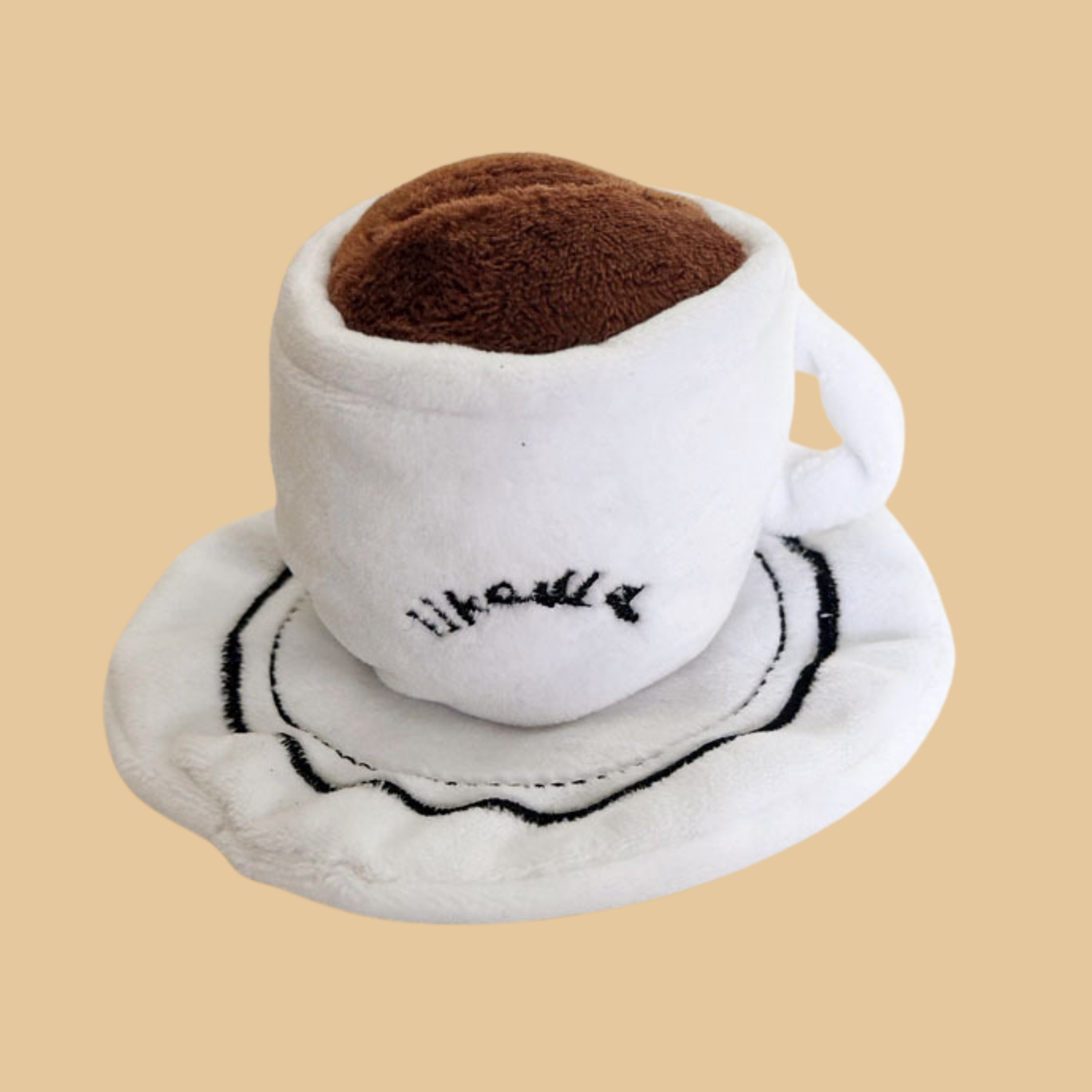Coffee Cup Plush Snuffle Squeaky Toy