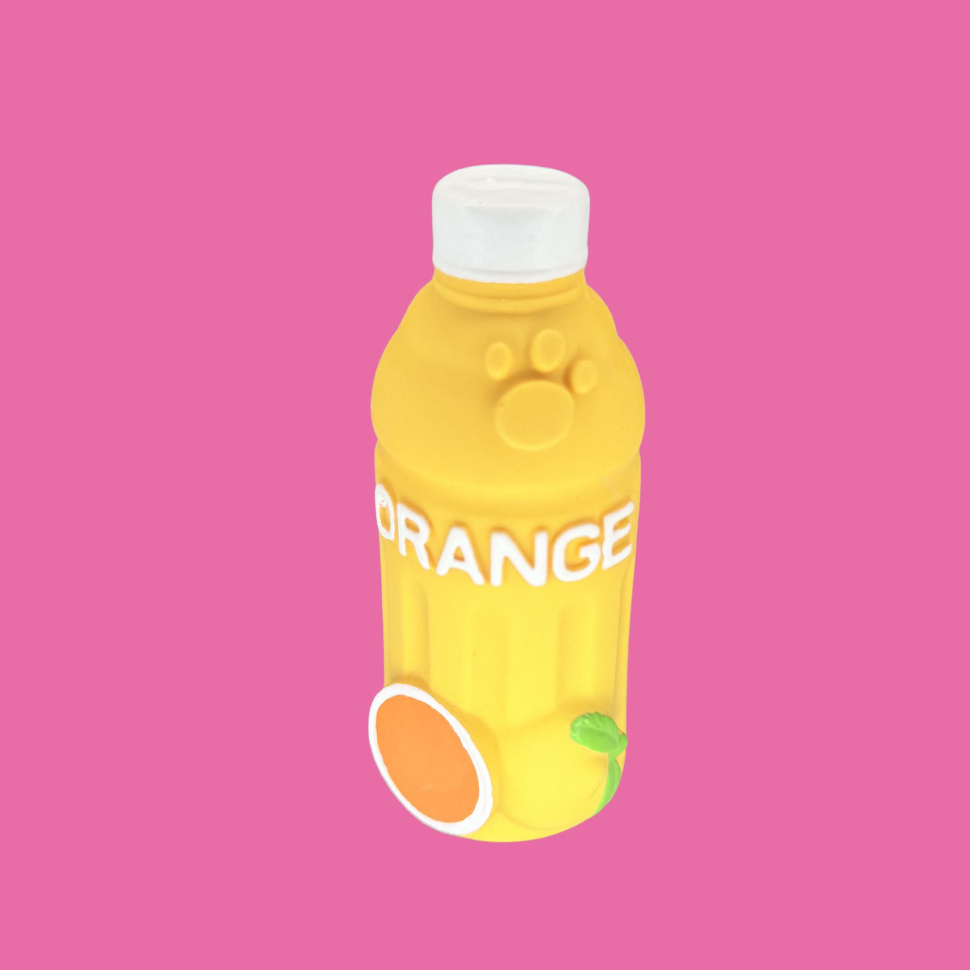 Orange Fruit Drink Squeaky Toy