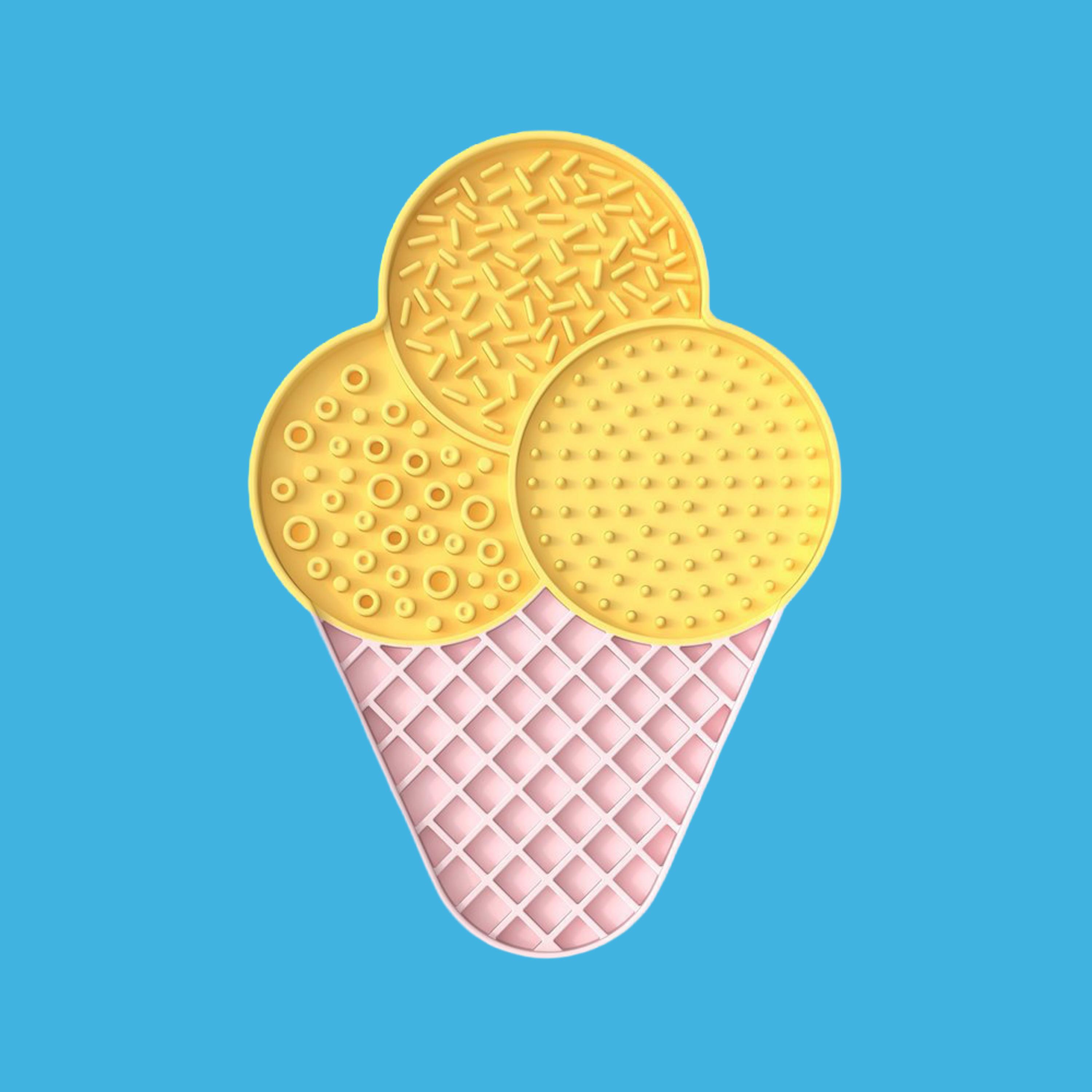 Yellow Ice Cream Licking Mat