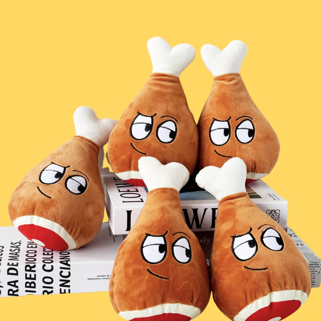Chicken Drumstick Plush Squeaky Toy