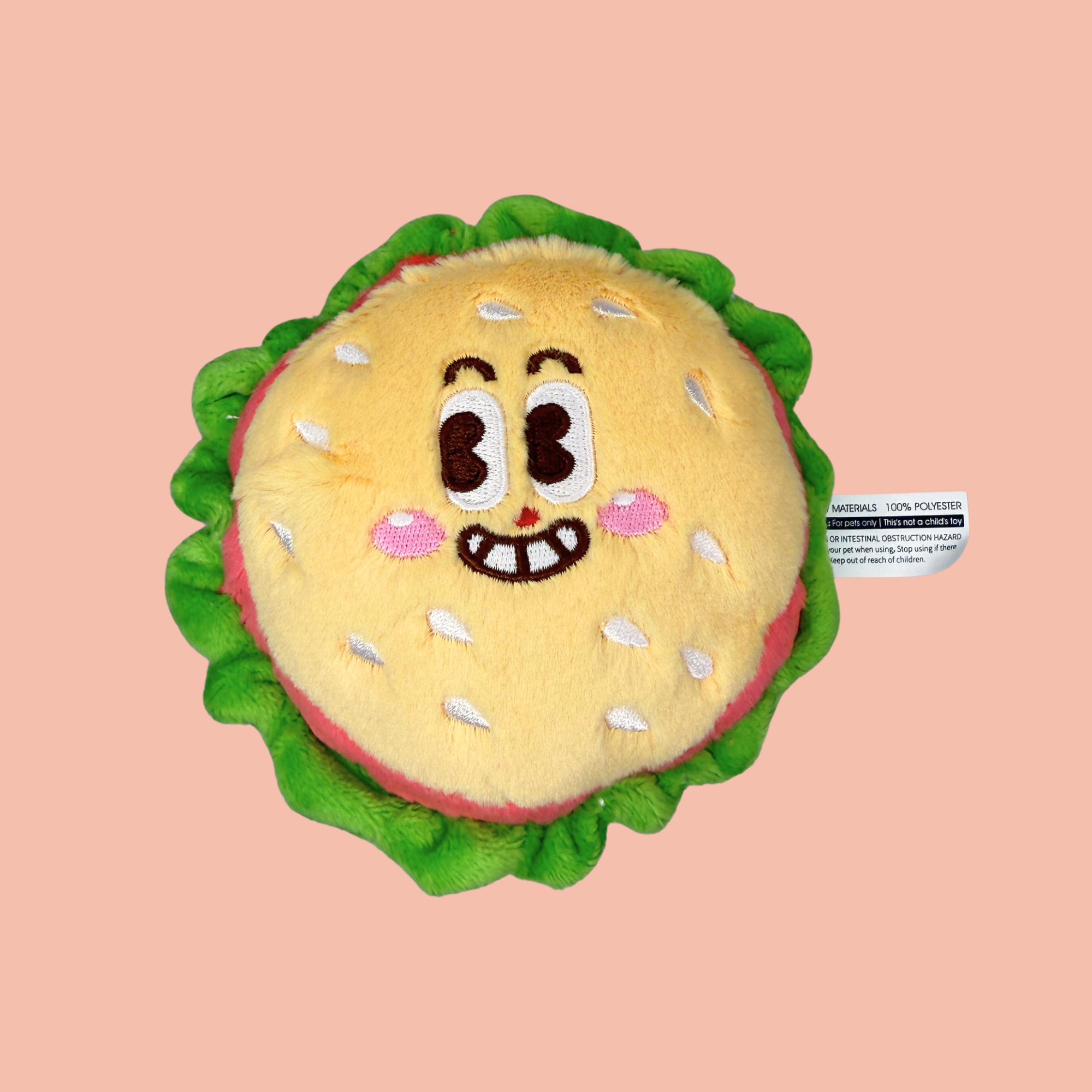 Burger Plush Squeaky Toy