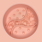 Pink Paw Print Slow Feeder Bowl