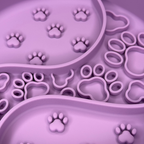 Purple Paw Print Slow Feeder Bowl