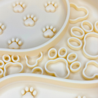 Yellow Paw Print Slow Feeder Bowl