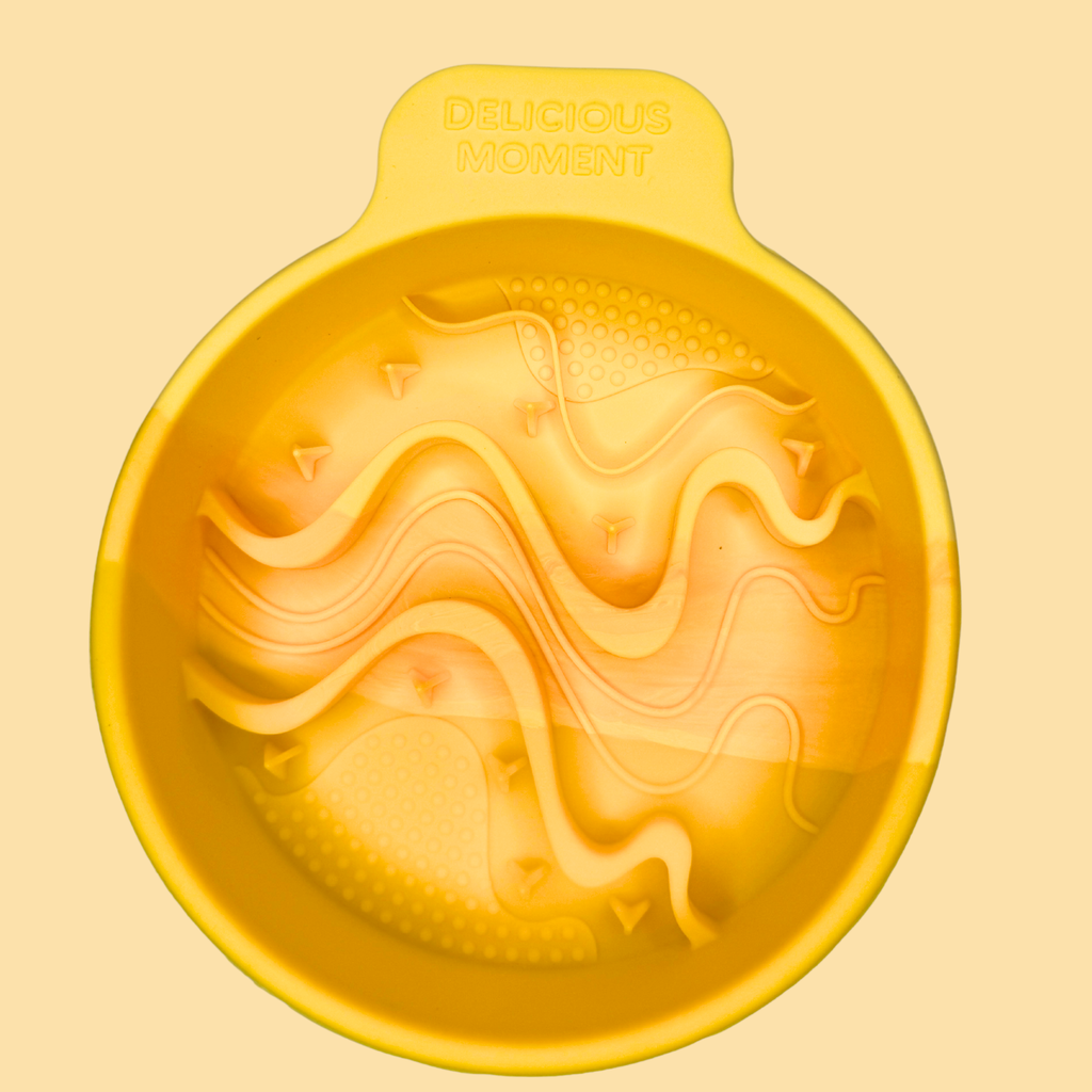 Silicone Slow Feeder Bowl (Orange Yellow)