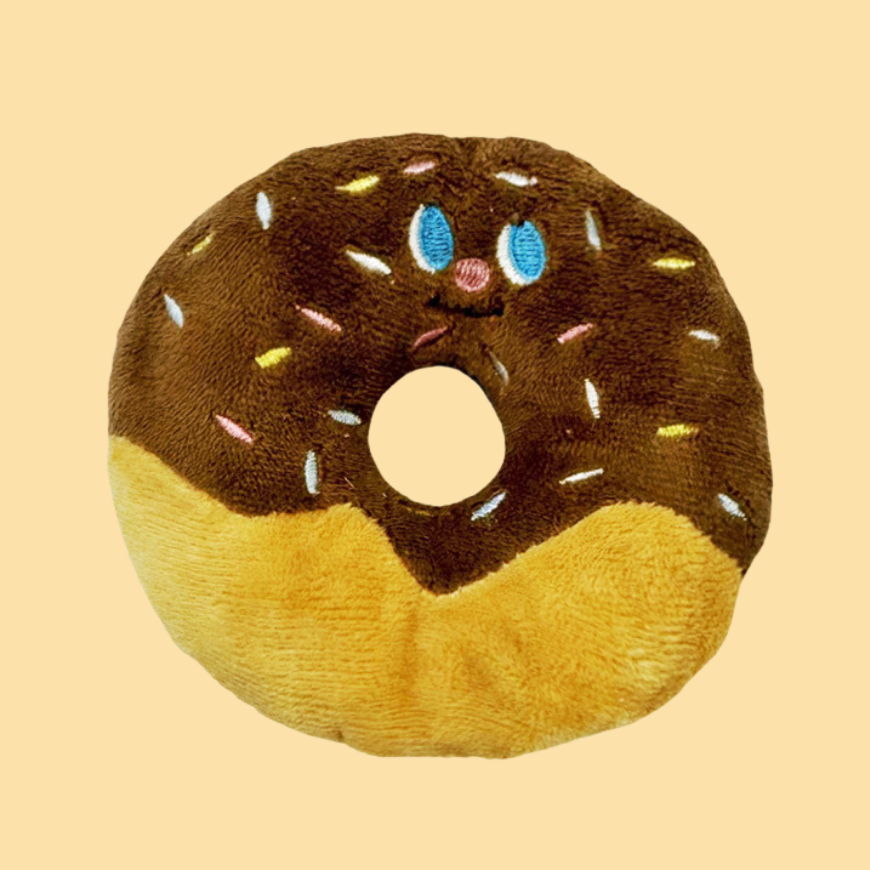 Chocolate Donut Plush Squeaky Toy