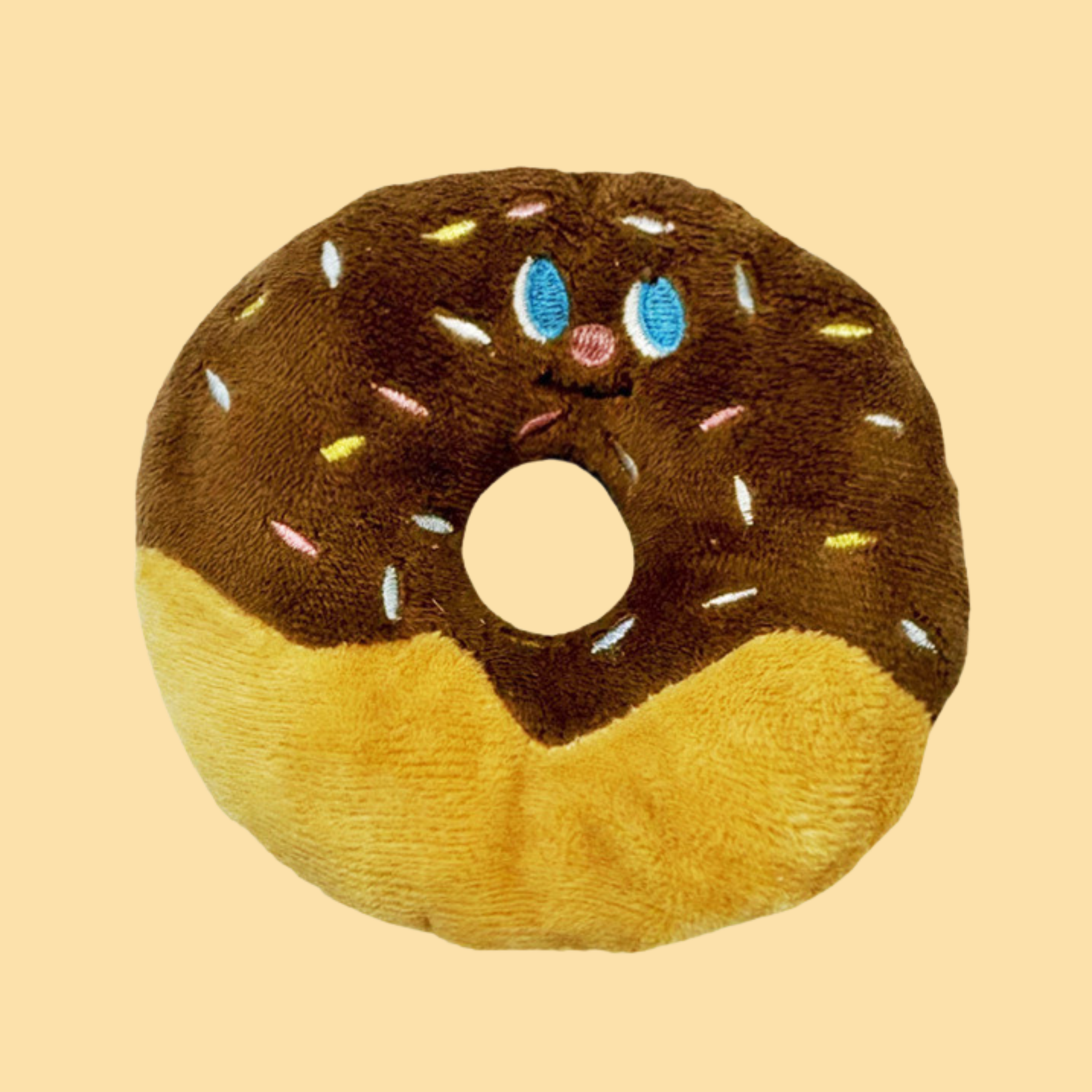 Chocolate Donut Plush Squeaky Toy
