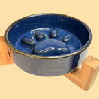 Spoiled Paws Double Diner Set (Grey & Navy)
