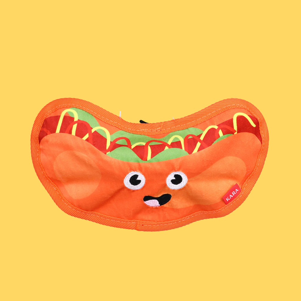 Hot Dog Plush Squeaky Toy