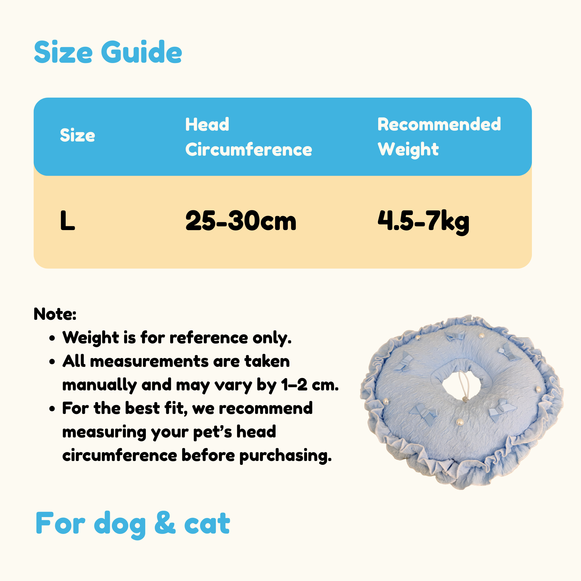 Large Baby Blue Ruffled Cozy Collar