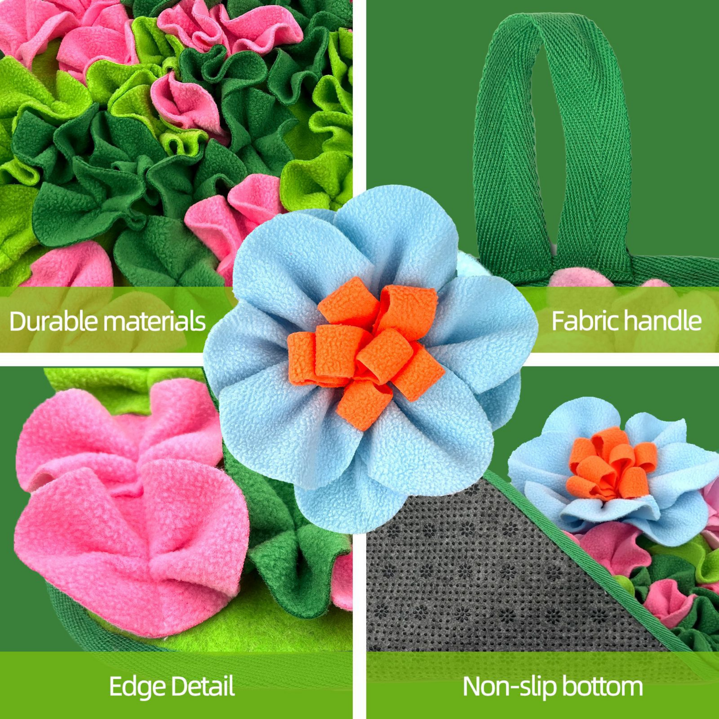Green Flower Foraging Snuffle Mat