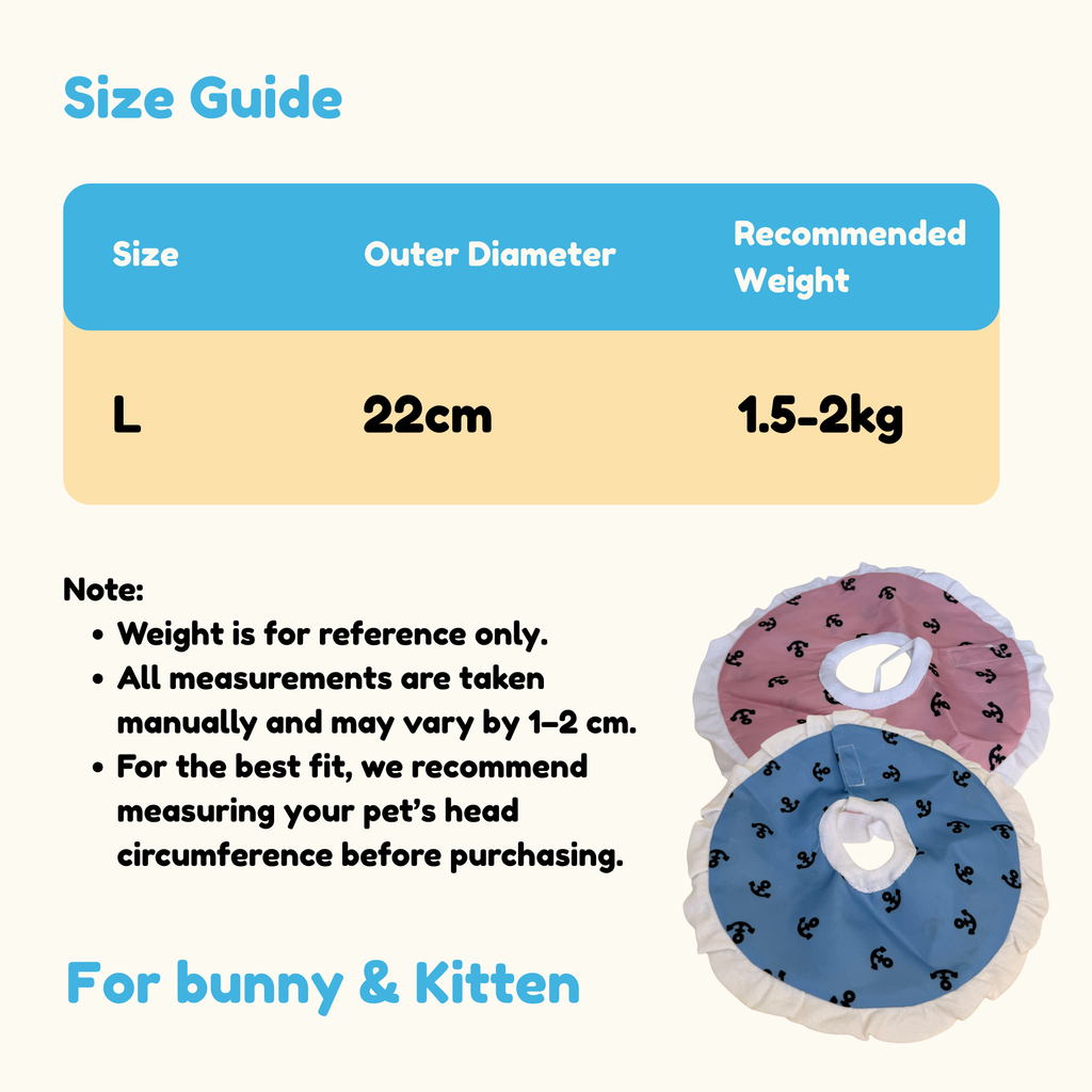 Anchor Ruffled Recovery Collar for Rabbit & Kitty