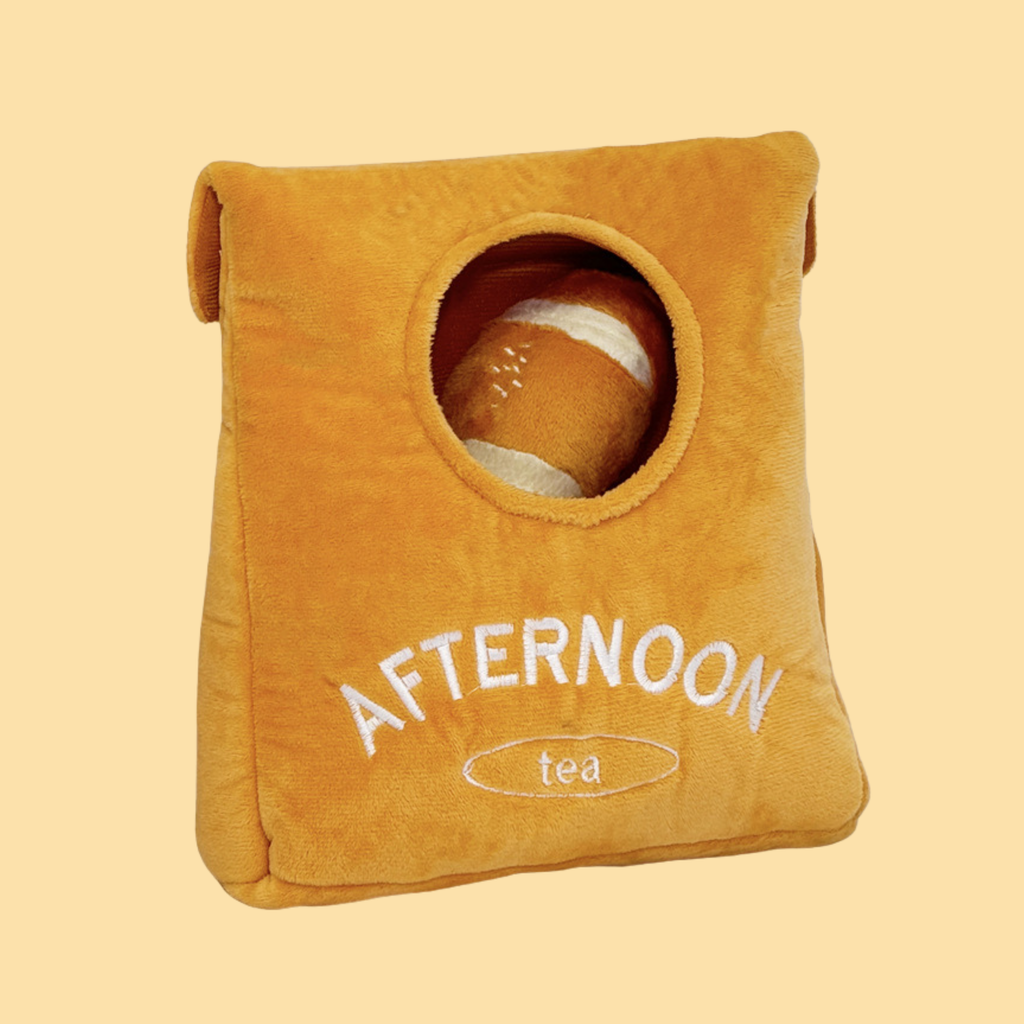 Afternoon Tea Bread Bag Plush Snuffle Squeaky Toy