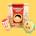 Hamburger Bag Snuffle Squeaky Toy Set