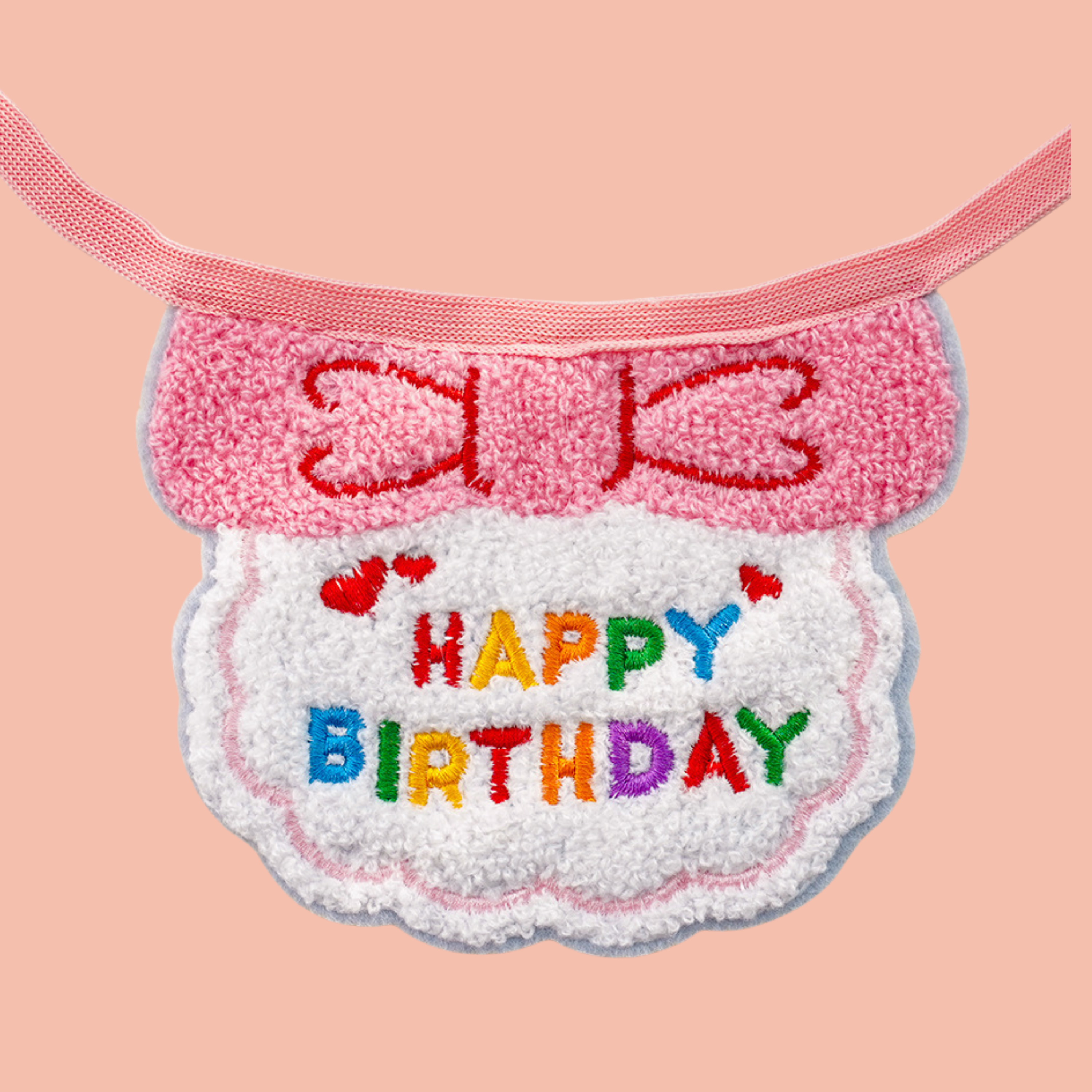 Happy Birthday Pet Bib (Pink)