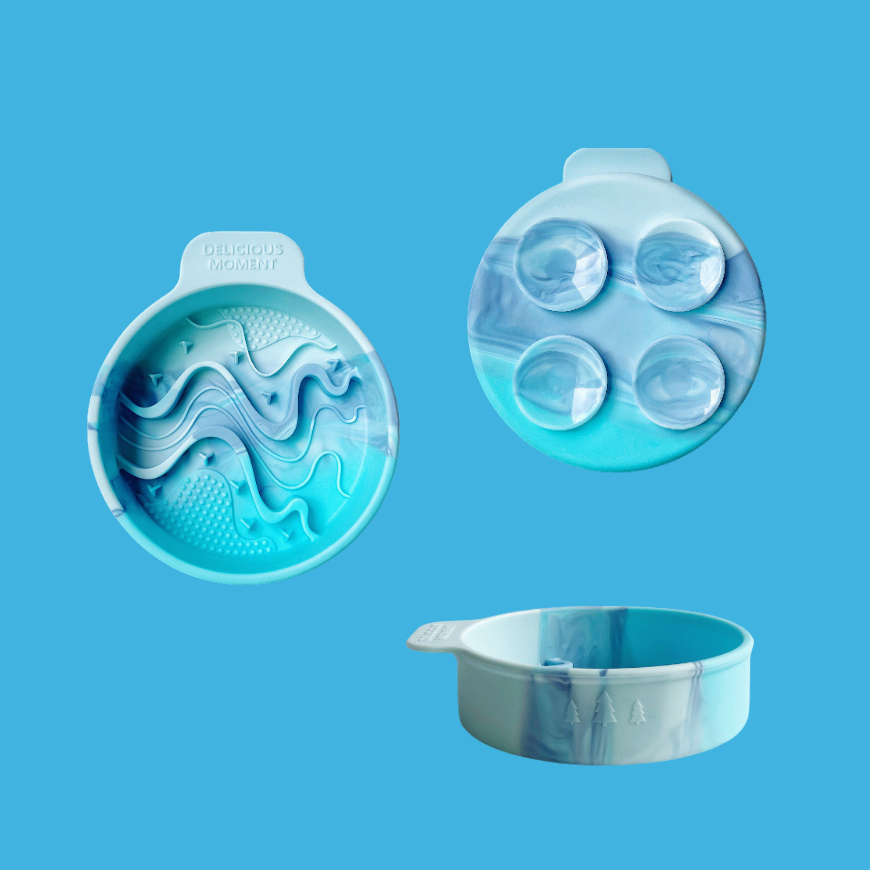 Blue Gradient Slow Feeder Bowl