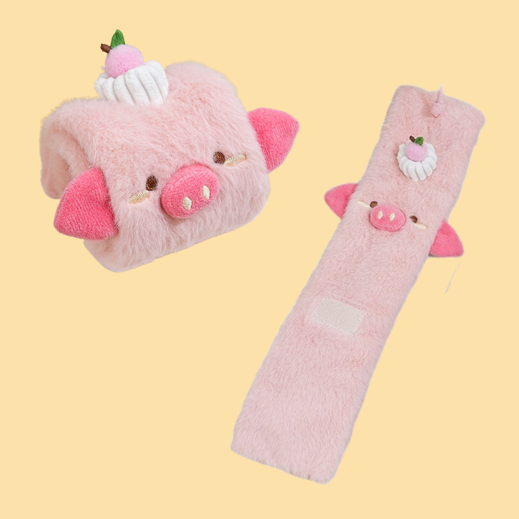 Swiss Roll Pig Plush Crinkle Squeaky Toy