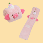 Swiss Roll Pig Plush Crinkle Squeaky Toy