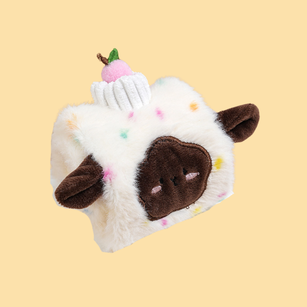 Swiss Roll Sheep Plush Crinkle Squeaky Toy