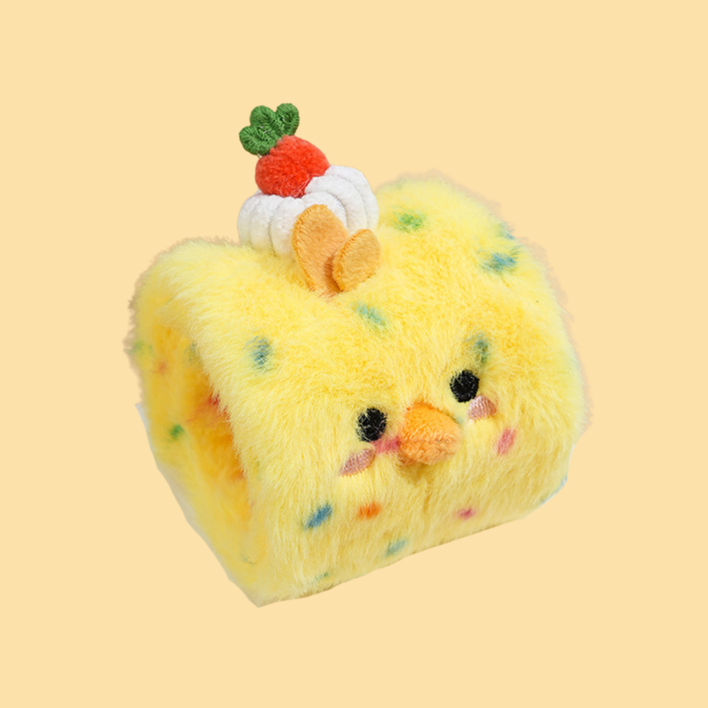 Swiss Roll Chicken Plush Crinkle Squeaky Toy